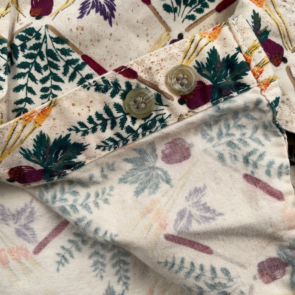 VTG Columbia Shirt Womens Medium Cream All Over Print Floral Nature Lightweight - Picture 6 of 12